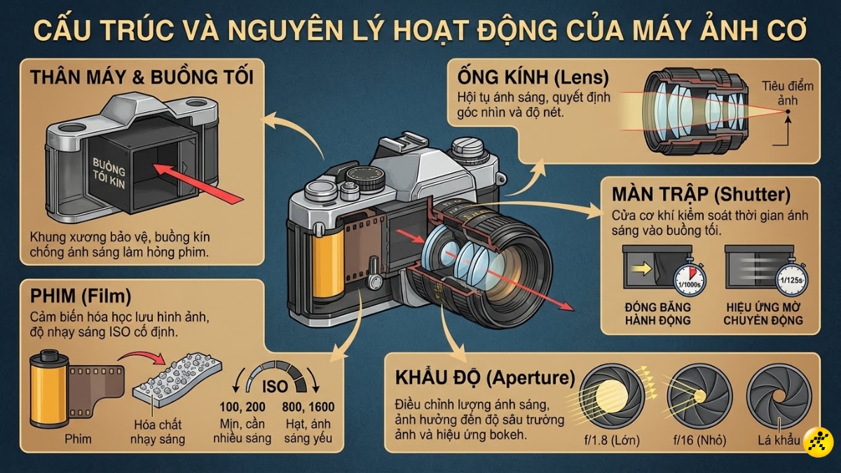 Cấu tạo của m&aacute;y ảnh cơ