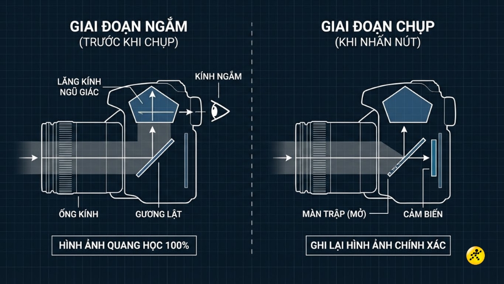 Nguy&ecirc;n l&yacute; hoạt động của m&aacute;y ảnh DSLR