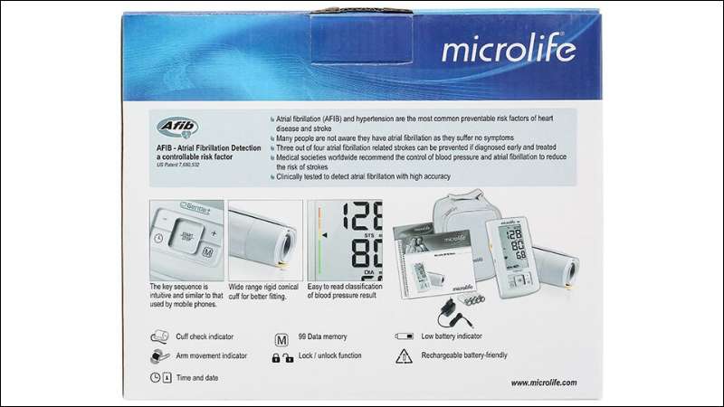 C&ocirc;ng nghệ MAM v&agrave; Afibsens+ tr&ecirc;n Microlife A6 Basic
