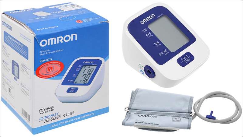 Bộ sản phẩm m&aacute;y đo huyết &aacute;p Omron HEM-8712