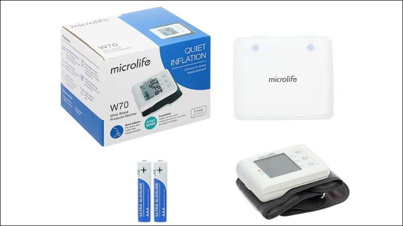 Bộ sản phẩm máy đo huyết áp Microlife W70 Bộ sản phẩm máy đo huyết áp Microlife W70
