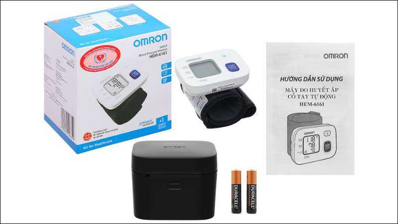 Bộ sản phẩm m&aacute;y đo huyết &aacute;p Omron HEM-6161