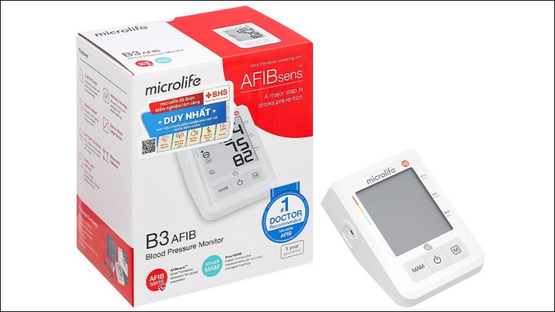 Bộ sản phẩm máy đo huyết áp Microlife B3 AFIB Bộ sản phẩm máy đo huyết áp Microlife B3 AFIB