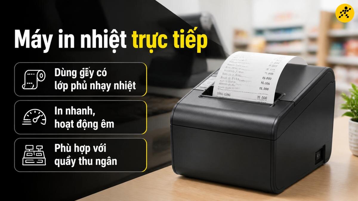 Công nghệ in nhiệt trực tiếp trên máy in hóa đơn Máy in hóa đơn nhiệt trực tiếp in hóa đơn nhanh chóng tại quầy thu ngân