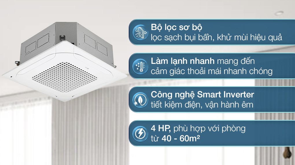 Điều hòa âm trần LG 4 HP ZTNQ36GNLA0 công suất lớn làm mát diện rộng 4 hướng Điều hòa âm trần LG 4 HP ZTNQ36GNLA0 công suất lớn làm mát diện rộng 4 hướng