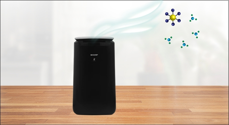 Máy lọc không khí sử dụng một điện áp cao để tạo ra các ion dương (H+) và ion âm (O2-)