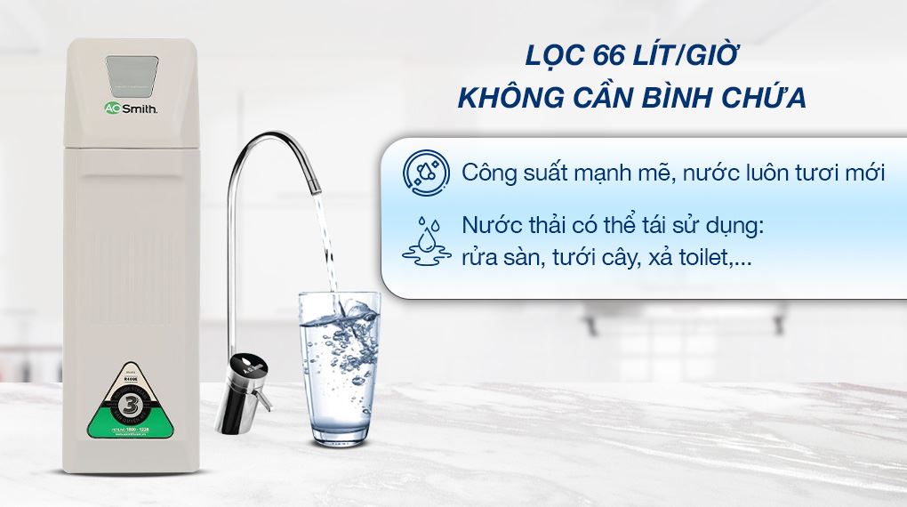 Máy lọc nước để gầm AOSmith R400E 2 lõi công suất 66 lít/giờ Máy lọc nước để gầm AOSmith R400E 2 lõi công suất 66 lít/giờ