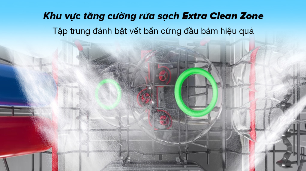 Máy rửa chén độc lập Bosch SMS6ECI04E tính năng Extra Clean Zone làm sạch chuyên sâu và độ ồn 40dB