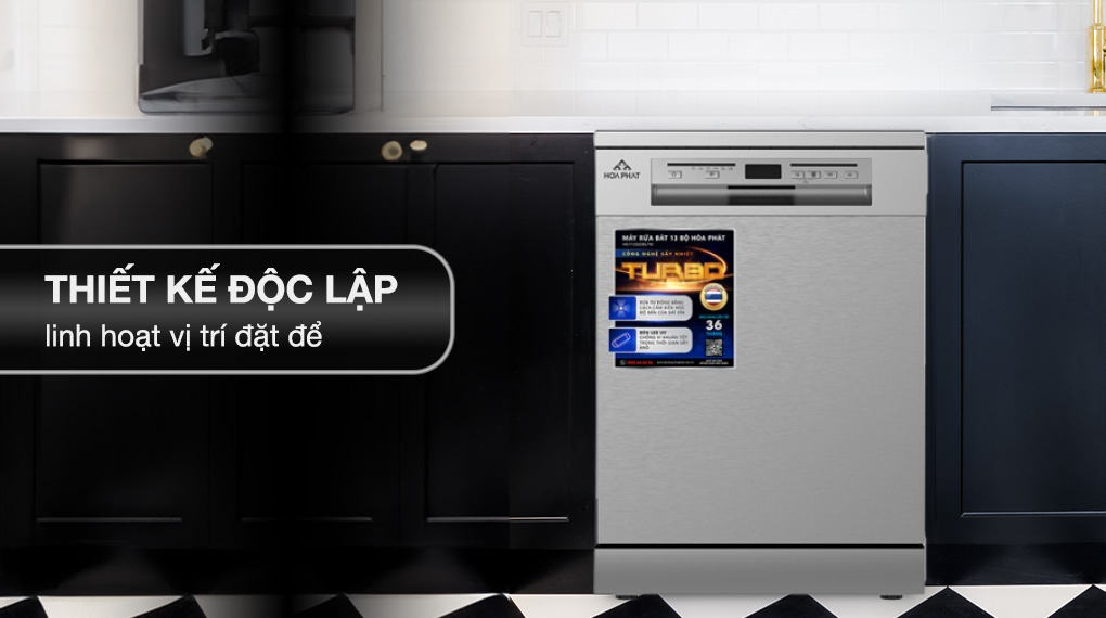 Máy rửa chén độc lập Hòa Phát HD F1306DBS TM thương hiệu Việt Nam