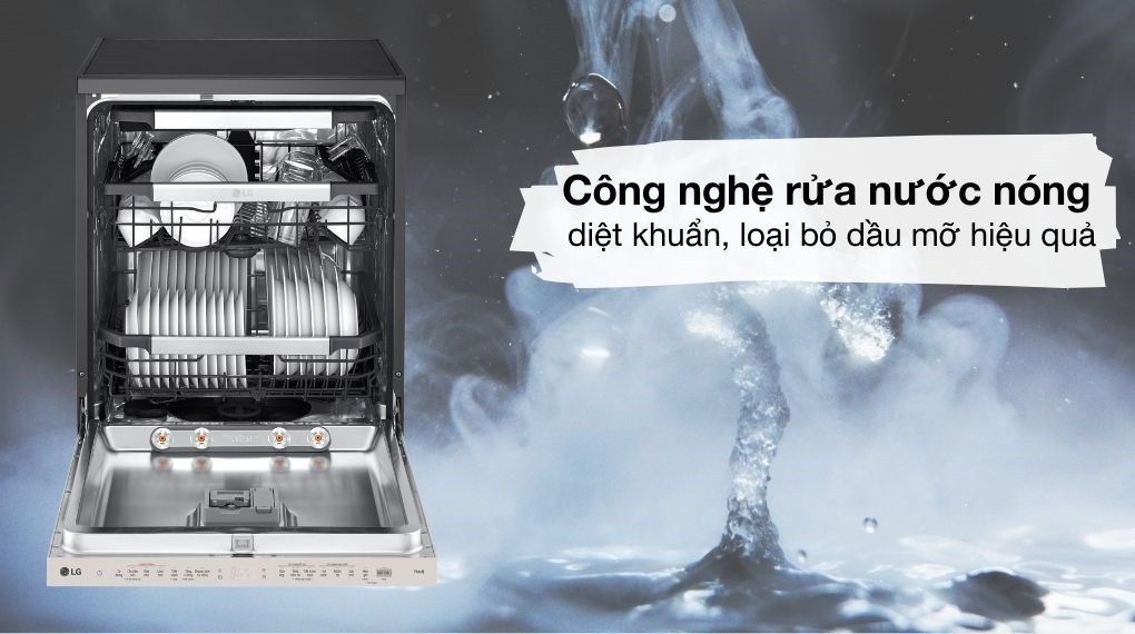 Máy rửa chén độc lập LG LDT14BGA3 với công nghệ hơi nước TrueSteam độc quyền