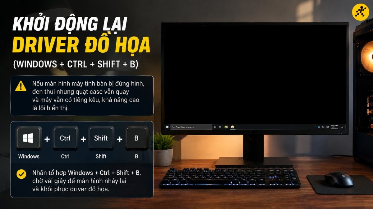 Khởi động lại driver đồ họa