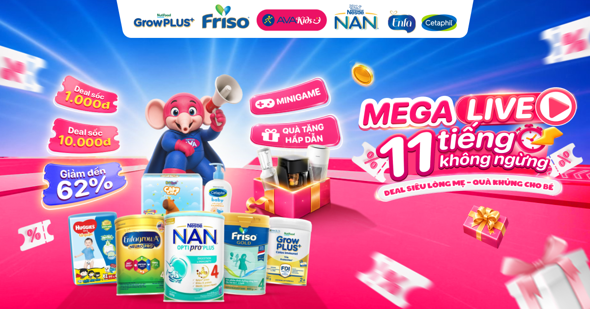 Megalive giảm giá sốc ngày 25/07 tại AVAKids Megalive giảm giá sốc ngày 25/07 tại AVAKids