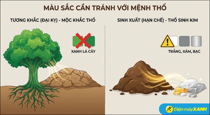Người mệnh Thổ nên tuyệt đối tránh sử dụng màu xanh lá cây