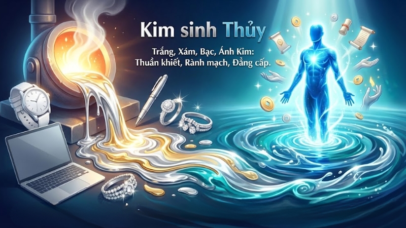 Nh&oacute;m m&agrave;u tương sinh với mệnh Thủy