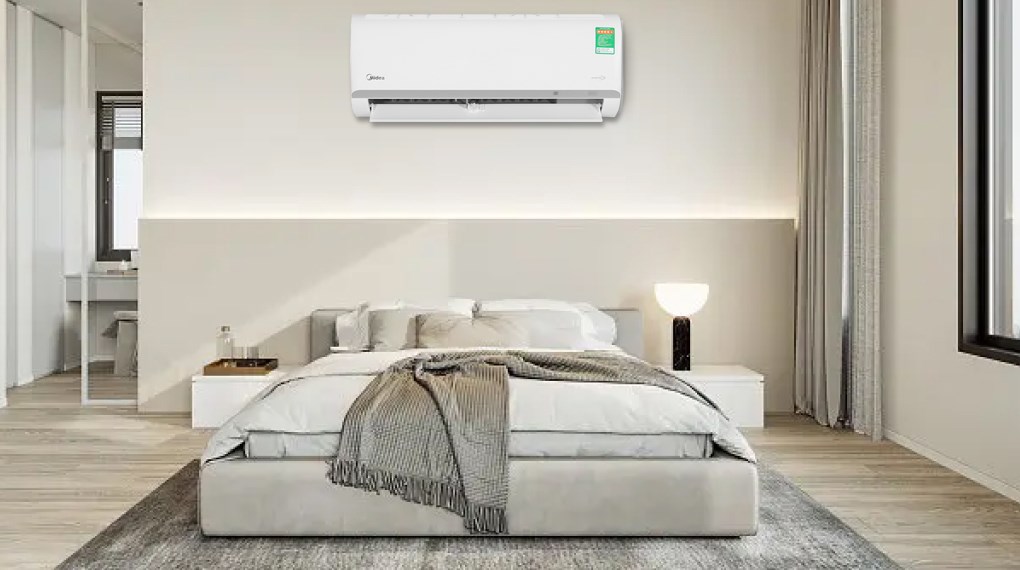 Máy lạnh Midea 9000 BTU Inverter thiết kế nhỏ gọn cho phòng ngủ diện tích dưới 15m2