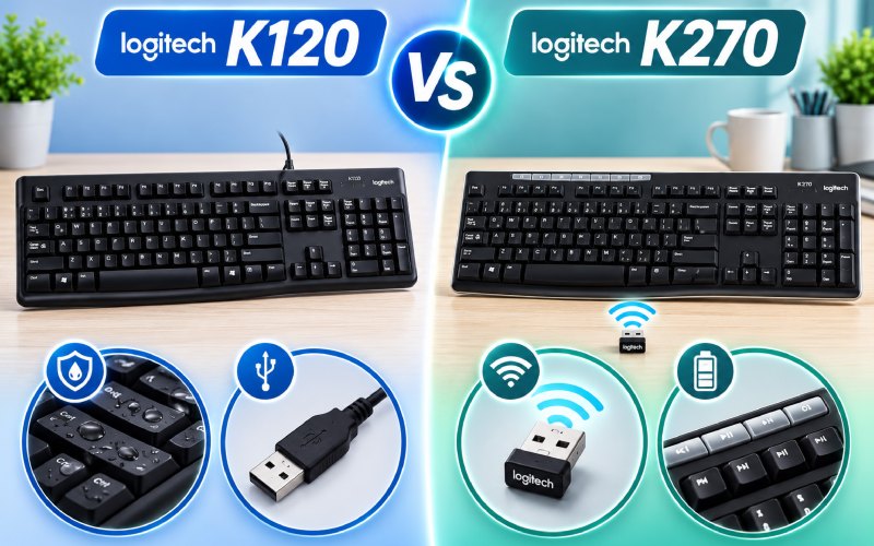 Công nghệ và tính năng chính của bàn phím Logitech K120 và K270 Công nghệ và tính năng chính của bàn phím Logitech K120 và K270