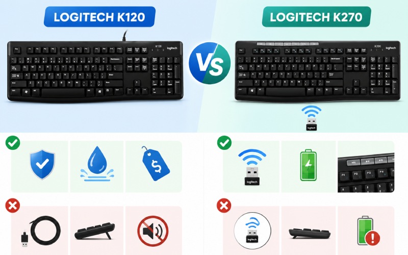 Bàn phím Logitech K120 và K270 có tốt không? Bàn phím Logitech K120 và K270 có tốt không?