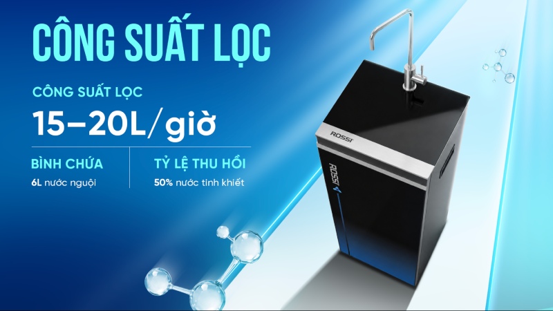 máy lọc nước thế hệ mới ROSSI mang lại chất lượng nước sạch ổn định