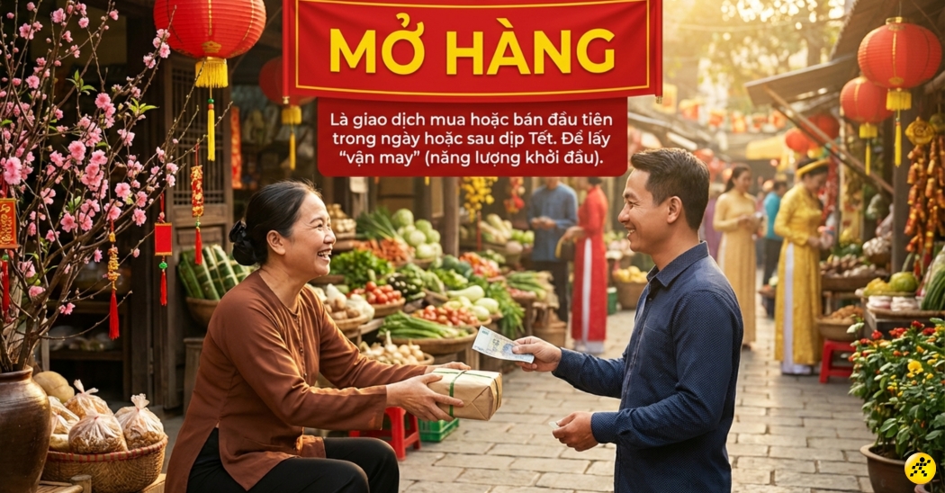 Mở h&agrave;ng l&agrave; giao dịch mua b&aacute;n đầu ti&ecirc;n của một cửa h&agrave;ng sau Tết