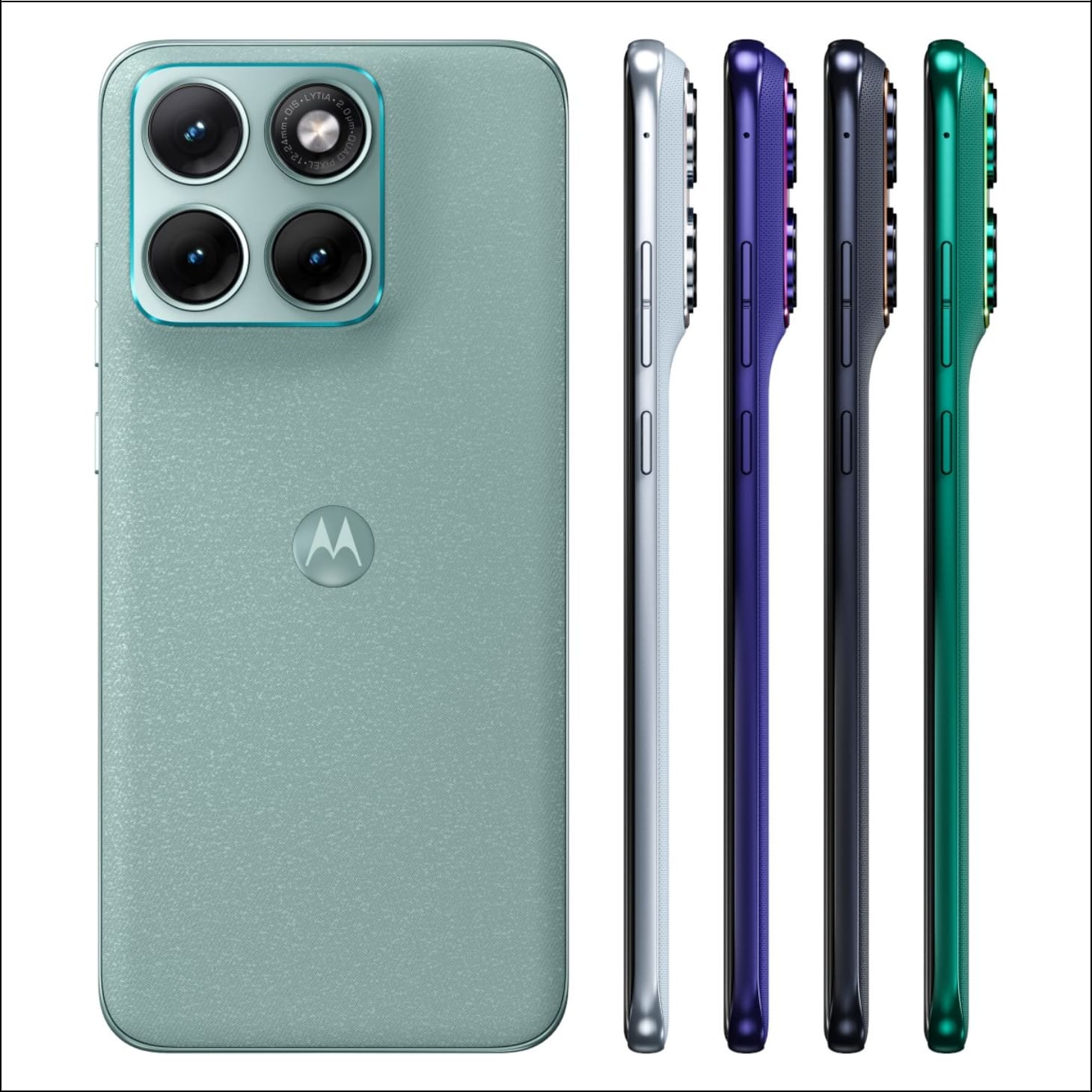 motorola Edge 70 Fusion dự kiến sẽ có 5 màu: Đen, Trắng, Tím, Xanh lá nhạt và Xanh lá đậm