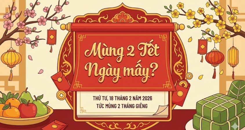 Mùng 2 Tết là thứ Tư, ngày 18/02/2026