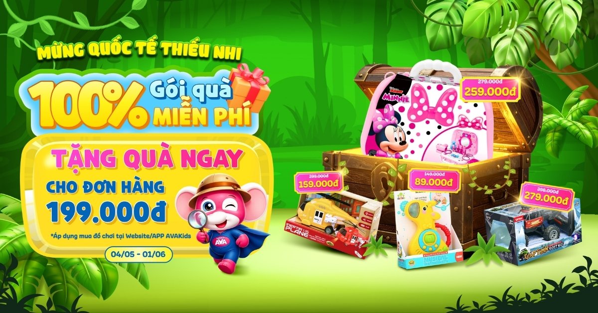 100% gói quà miễn phí khi mua đồ chơi tại AVAKids