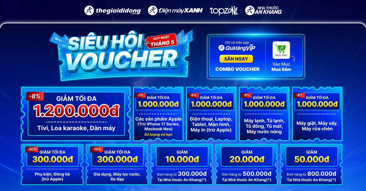 MWG SHOP - LỊCH SALE V&Agrave; ƯU Đ&Atilde;I ĐẶC BIỆT TH&Aacute;NG 5 L&Ecirc;N ĐẾN 50%+++, VOUCHER GIẢM TH&Ecirc;M ĐẾN 1,2 TRIỆU