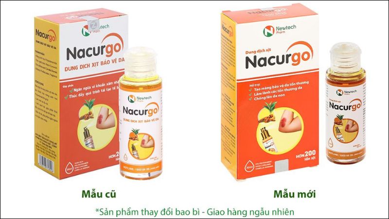 Dung dịch xịt Nacurgo tạo m&agrave;ng sinh học bảo vệ vết thương