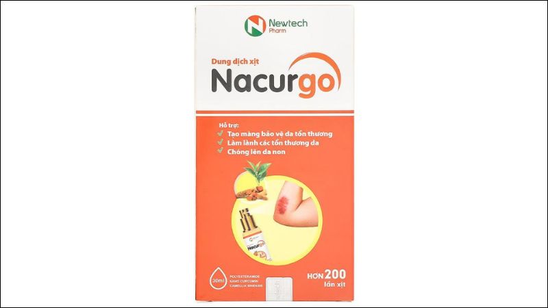 Th&agrave;nh phần Nano Curcumin v&agrave; tr&agrave; xanh trong Nacurgo xịt