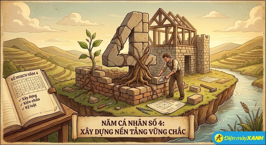 Trong Thần số học, số 4 là biểu tượng của hình vuông, đại diện cho sự ổn định, trật tự, kỷ luật và tính thực tế cao độ
