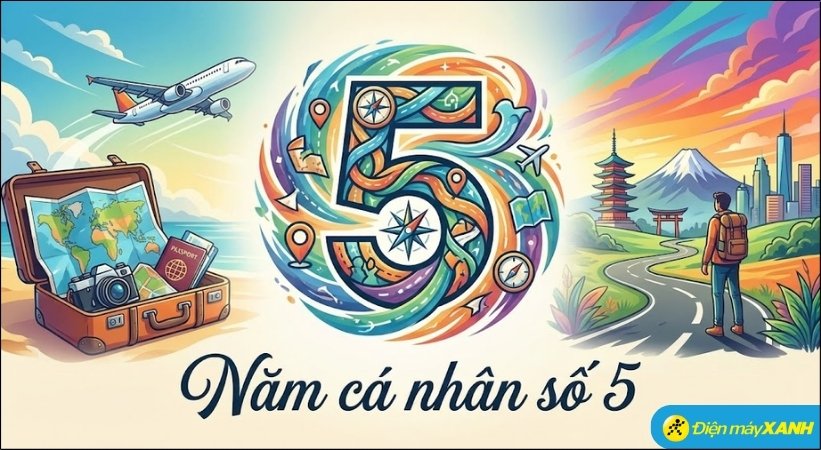 Năm cá nhân số 5 được xem là trạm trung chuyển năng lượng, nằm ngay giữa chu kỳ 9 năm