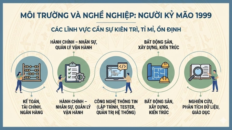 Kỷ Mão 1999 thường phù hợp với những lĩnh vực cần sự kiên trì, tỉ mỉ Kỷ Mão 1999 thường phù hợp với những lĩnh vực cần sự kiên trì, tỉ mỉ