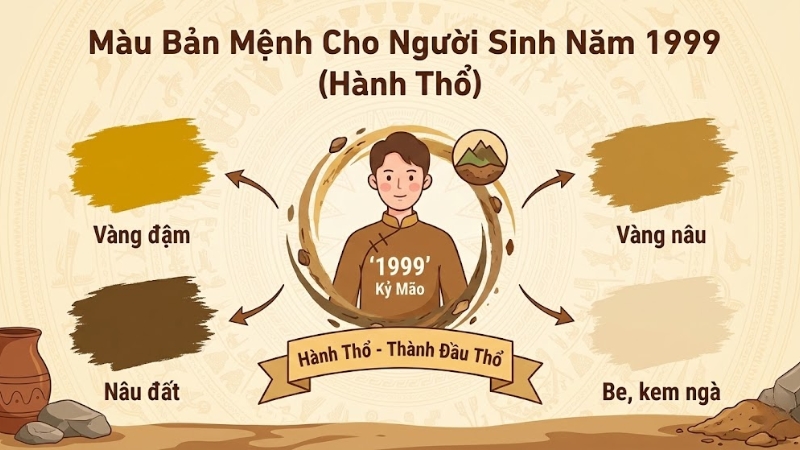 Màu bản mệnh của người sinh năm 1999 Màu bản mệnh của người sinh năm 1999