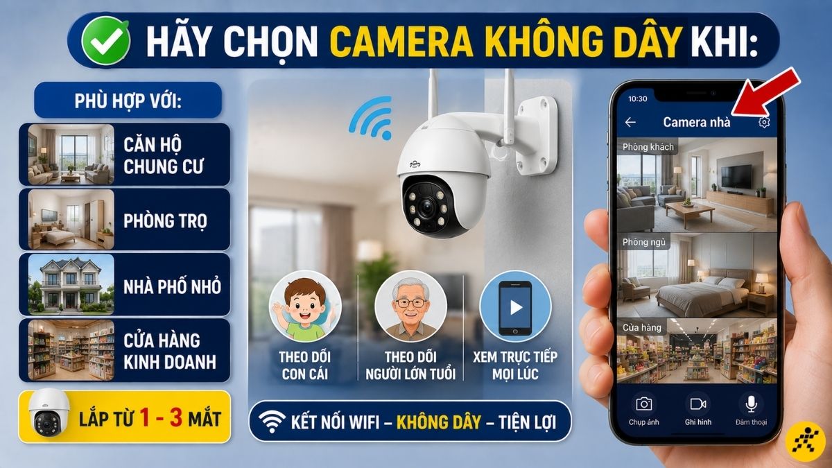 Chọn camera kh&ocirc;ng d&acirc;y