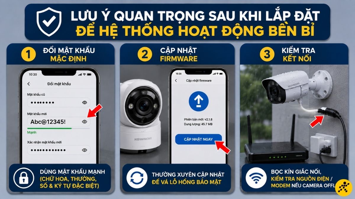 Lưu &yacute; quan trọng sau khi lắp đặt