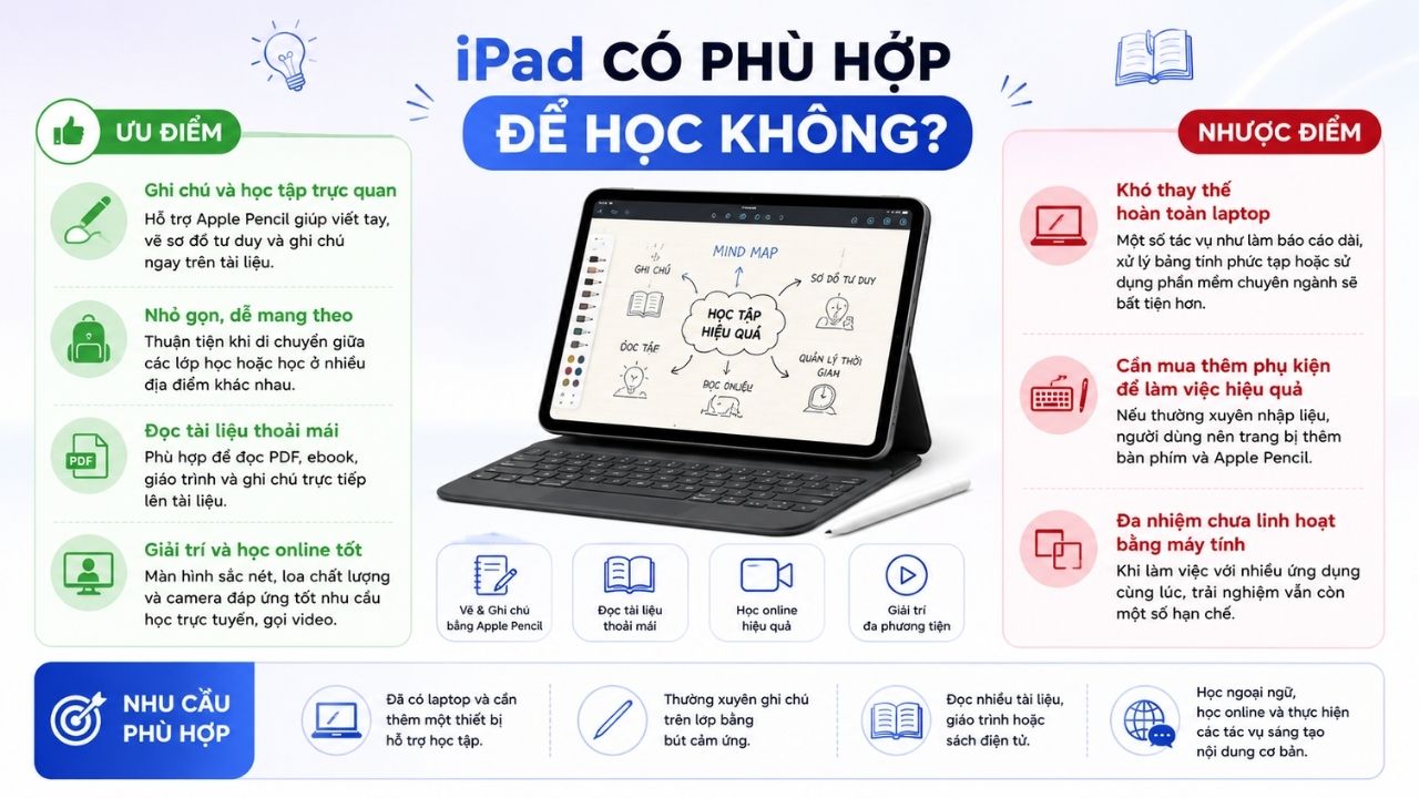 Ưu nhược điểm của iPad trong học tập Ưu nhược điểm của iPad trong học tập