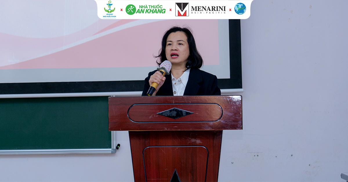 DS. Trương Thị Thu Hương - Giám đốc Marketing Menarini phát biểu mở đầu chương trình