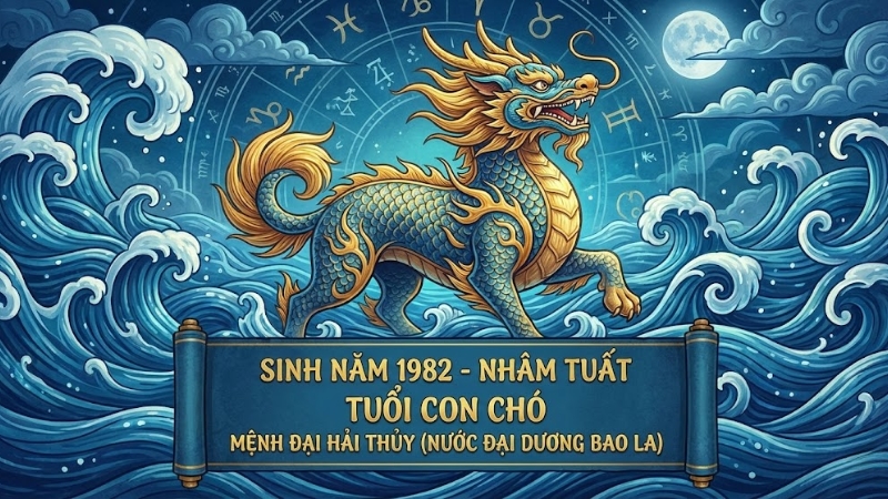 Người sinh năm 1982 l&agrave; tuổi Nh&acirc;m Tuất mệnh Thủy