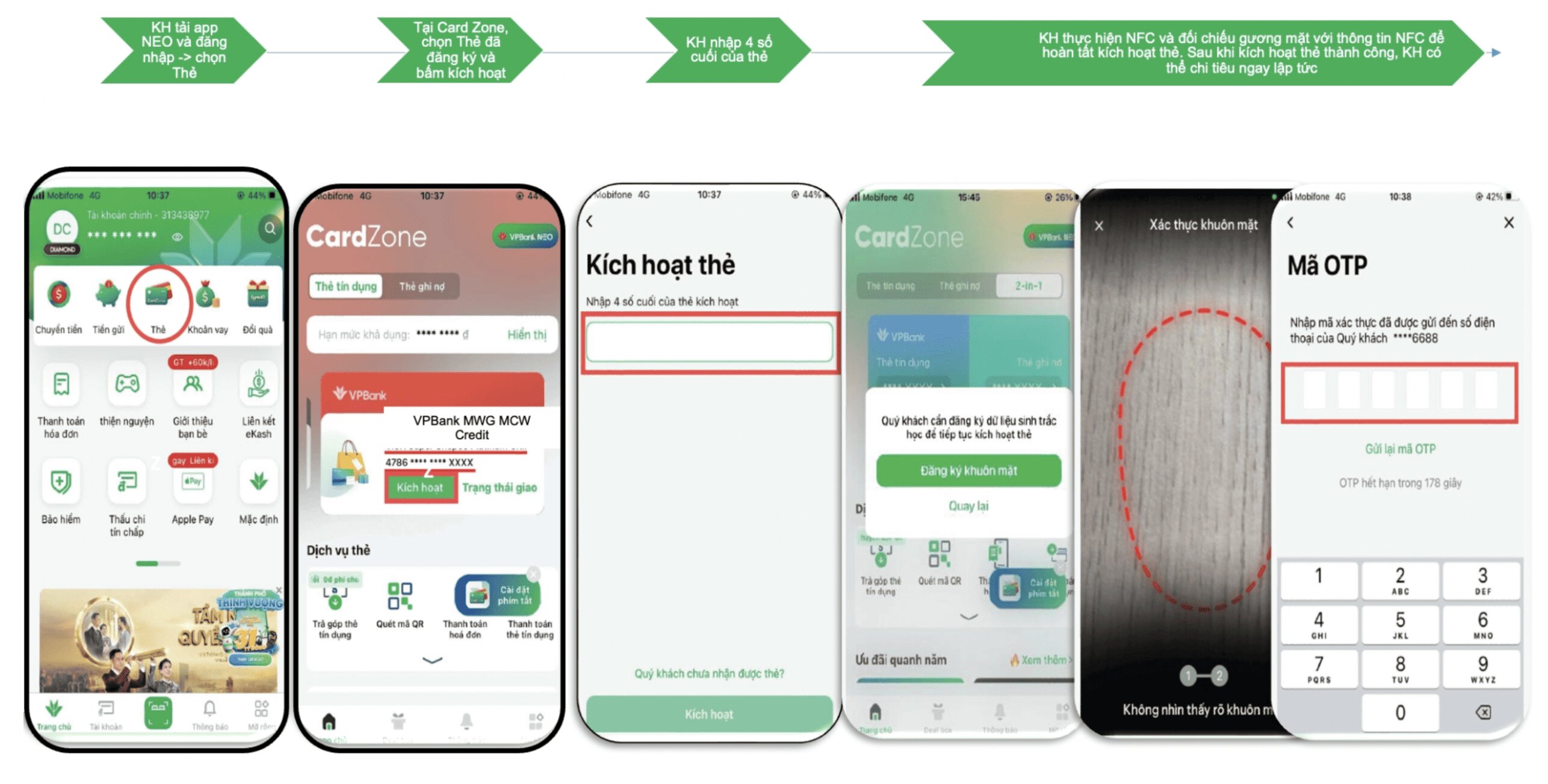 K&iacute;ch hoạt v&agrave; sử dụng thẻ