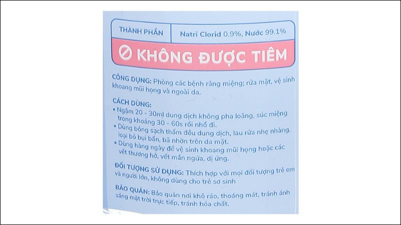 Lưu &yacute; về chống chỉ định khi sử dụng nước muối Safin