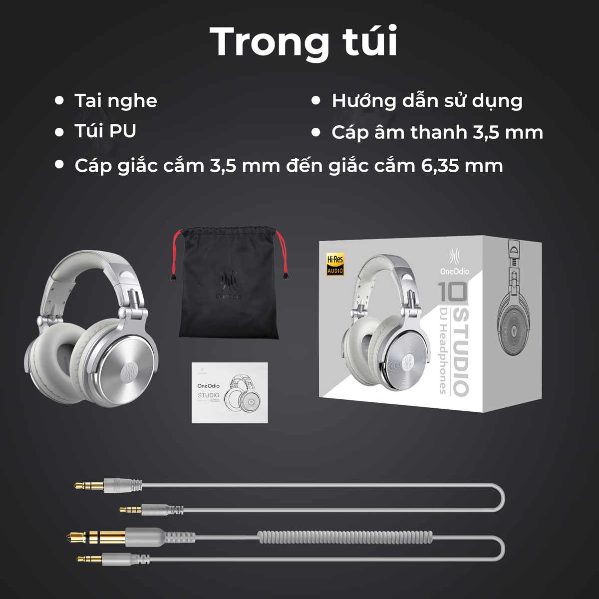 Tai nghe Headphone OneOdio Pro 10 món phụ kiện dành riêng cho DJ chuyên nghiệp