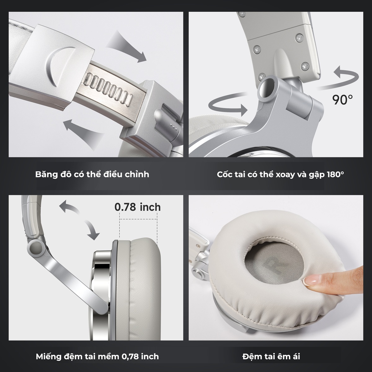 Tai nghe Headphone OneOdio Pro 10 món phụ kiện dành riêng cho DJ chuyên nghiệp