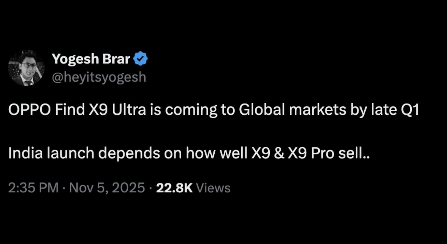 OPPO Find X9 Ultra dự kiến ra mắt vào quý I/2026