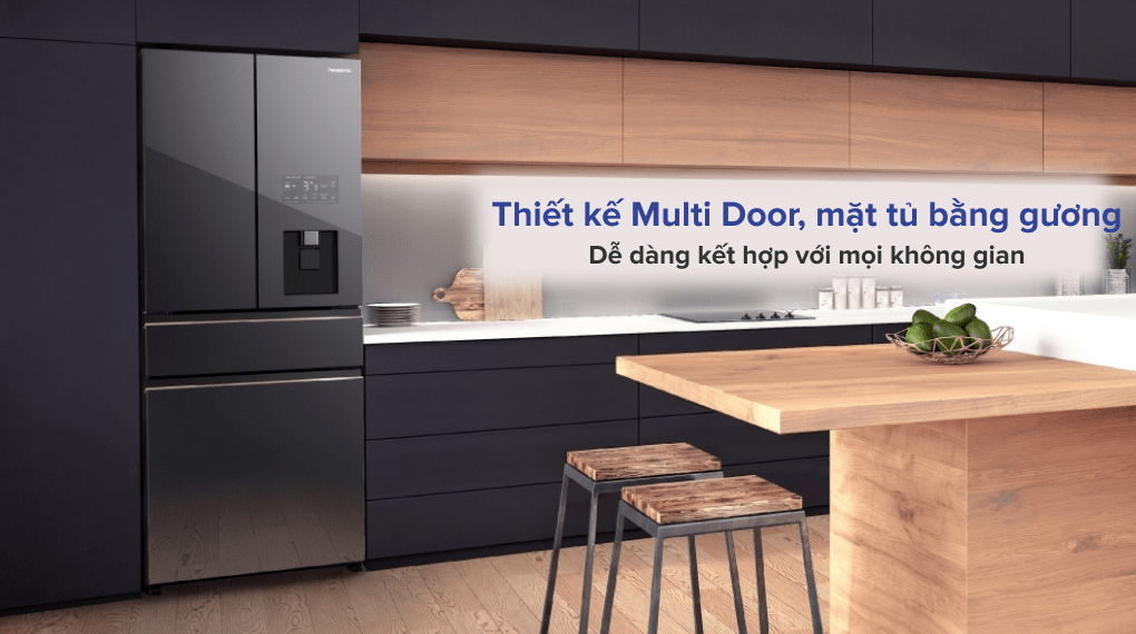 Tủ lạnh Panasonic Inverter 540 lít Multi Door NR-YW590YMMV gây ấn tượng với thiết kế 4 cánh, mặt kính hiện đại Tủ lạnh Panasonic Inverter 540 lít Multi Door NR-YW590YMMV gây ấn tượng với thiết kế 4 cánh, mặt kính hiện đại