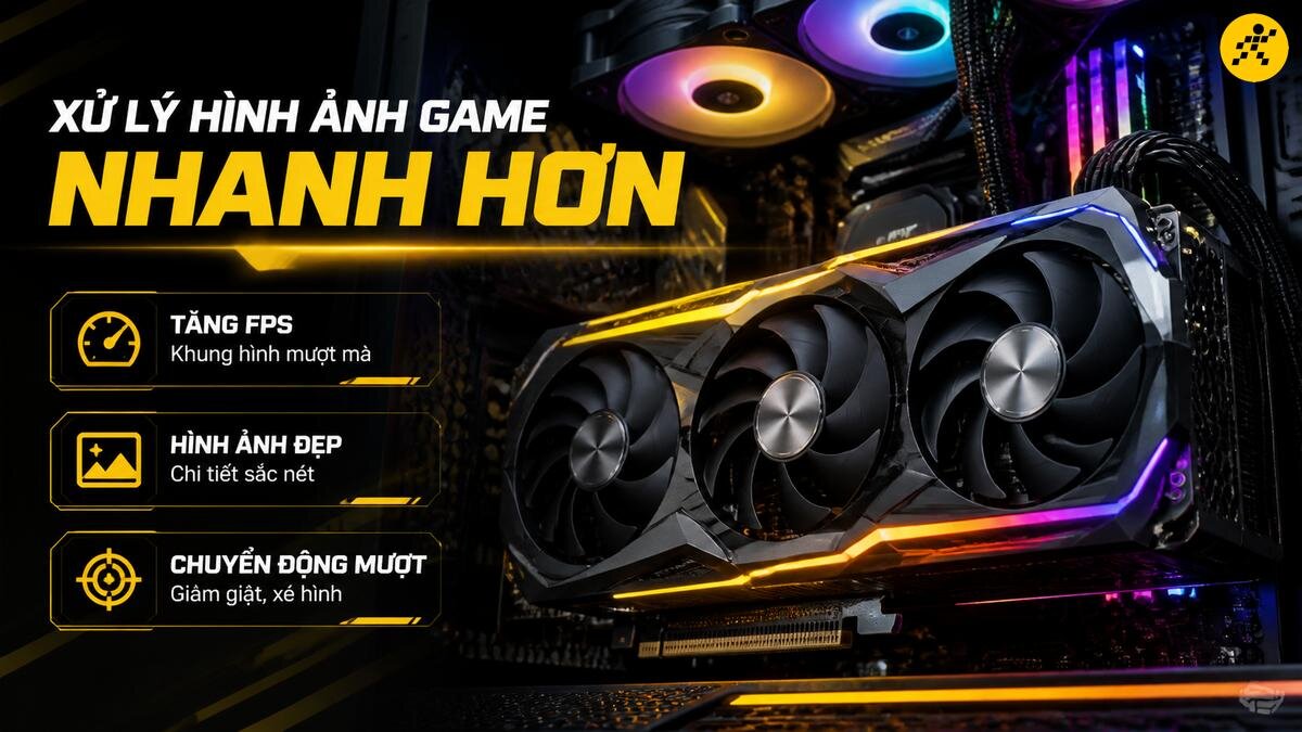 Nâng cấp cấu hình PC gaming với card đồ họa mạnh mẽ, mang lại trải nghiệm chơi game không giật lag, khung hình mượt mà, chi tiết hình ảnh đẹp và chân thực. Card đồ họa gaming hiệu năng cao với hệ thống tản nhiệt kép và đèn LED RGB, nâng cao khả năng xử lý hình ảnh game mượt mà, tăng FPS và hiển thị đồ họa sắc nét.