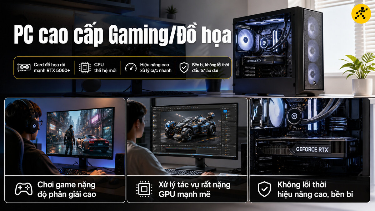 Máy tính để bàn Gaming & Đồ họa cao cấp trên 30 triệu đồng hiệu năng cực khủng