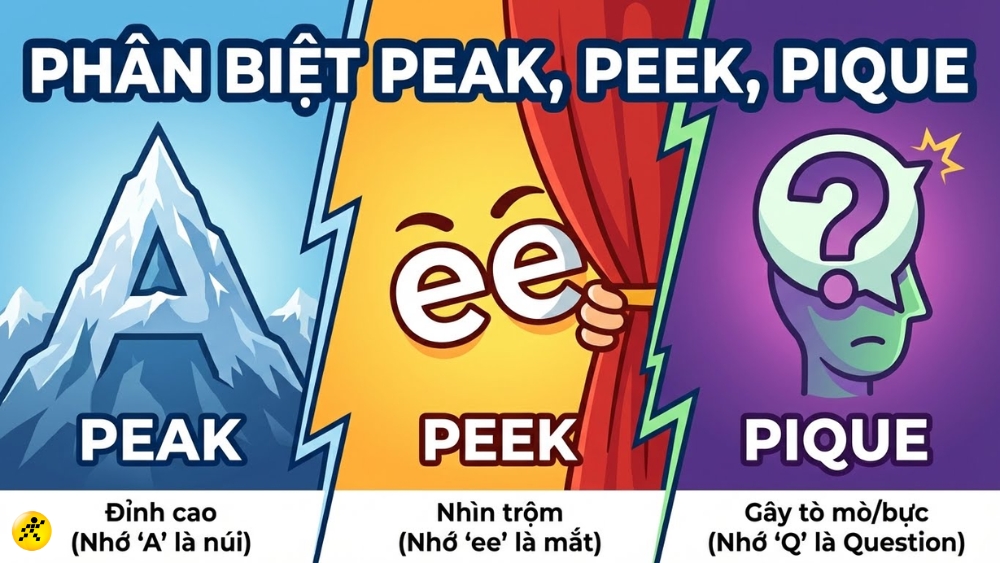 Ph&acirc;n biệt Peak, Peek v&agrave; Pique