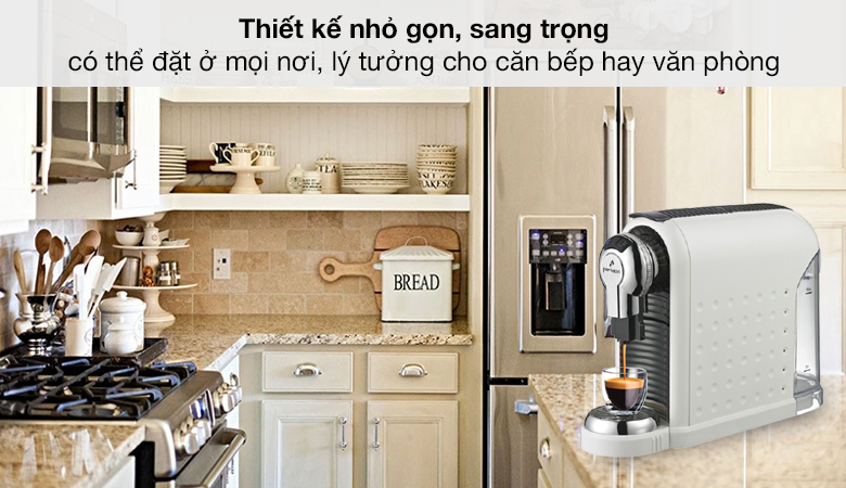 Máy pha cà phê Espresso Perfetto P.08 Trắng có thiết kế hiện đại, giúp tạo ra những ly cà phê ngon