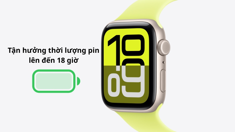 Apple Watch SE 3 c&oacute; thể hoạt động li&ecirc;n tục l&ecirc;n đến 18 giờ
