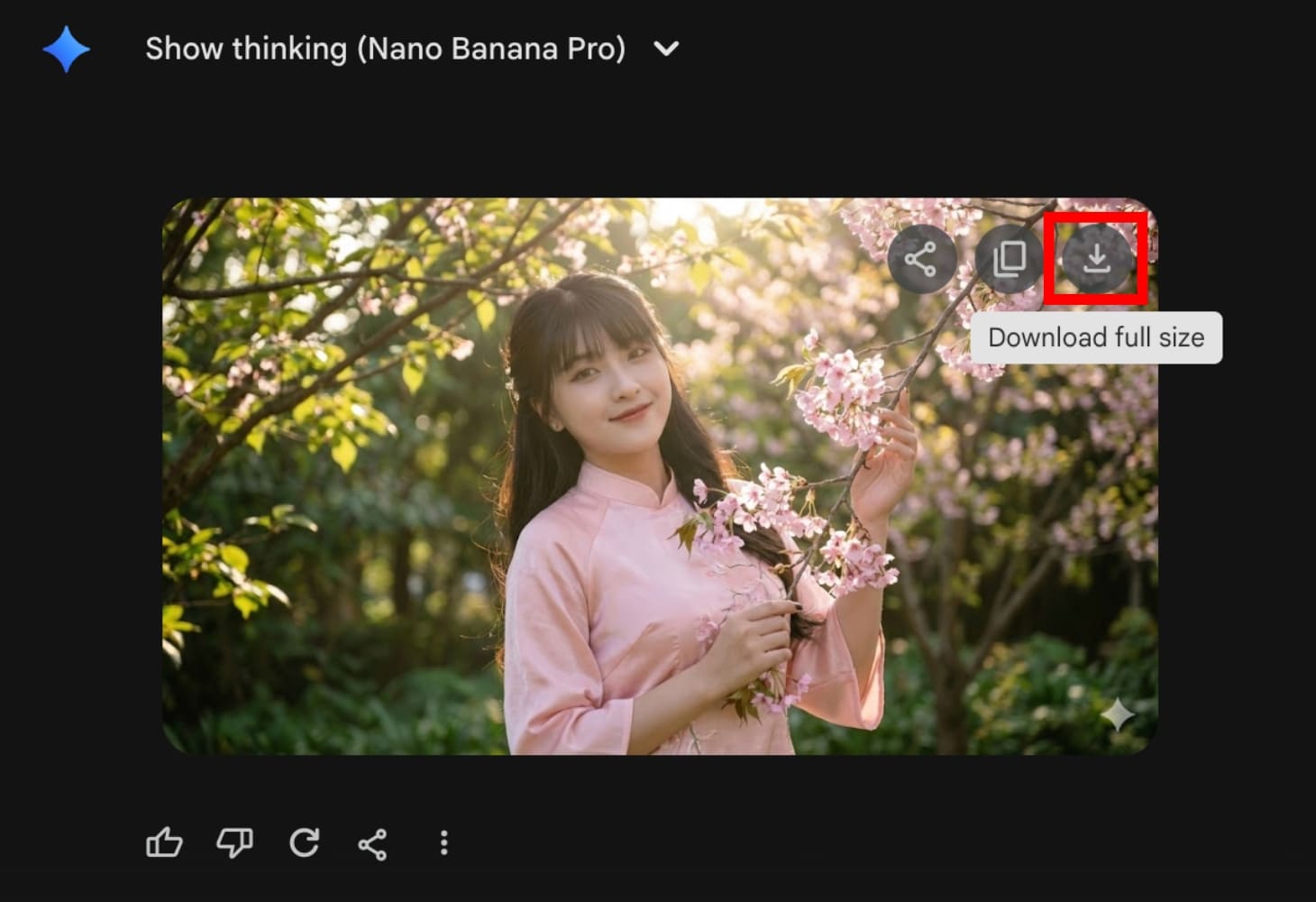 Lưu ảnh đã tạo bằng Gemini trên laptop